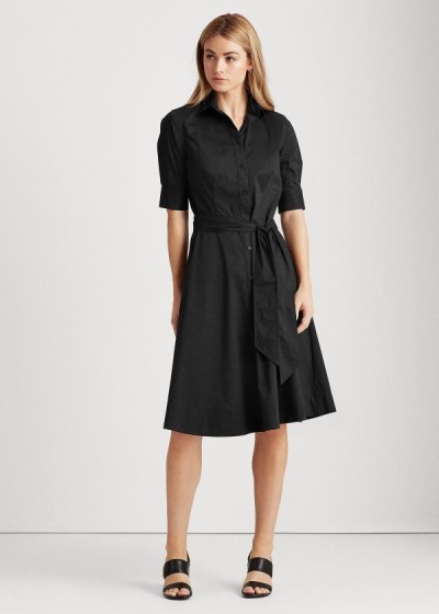 Women's Ralph Lauren Belted Cotton-Blend Shirt Dress | 934206DYL